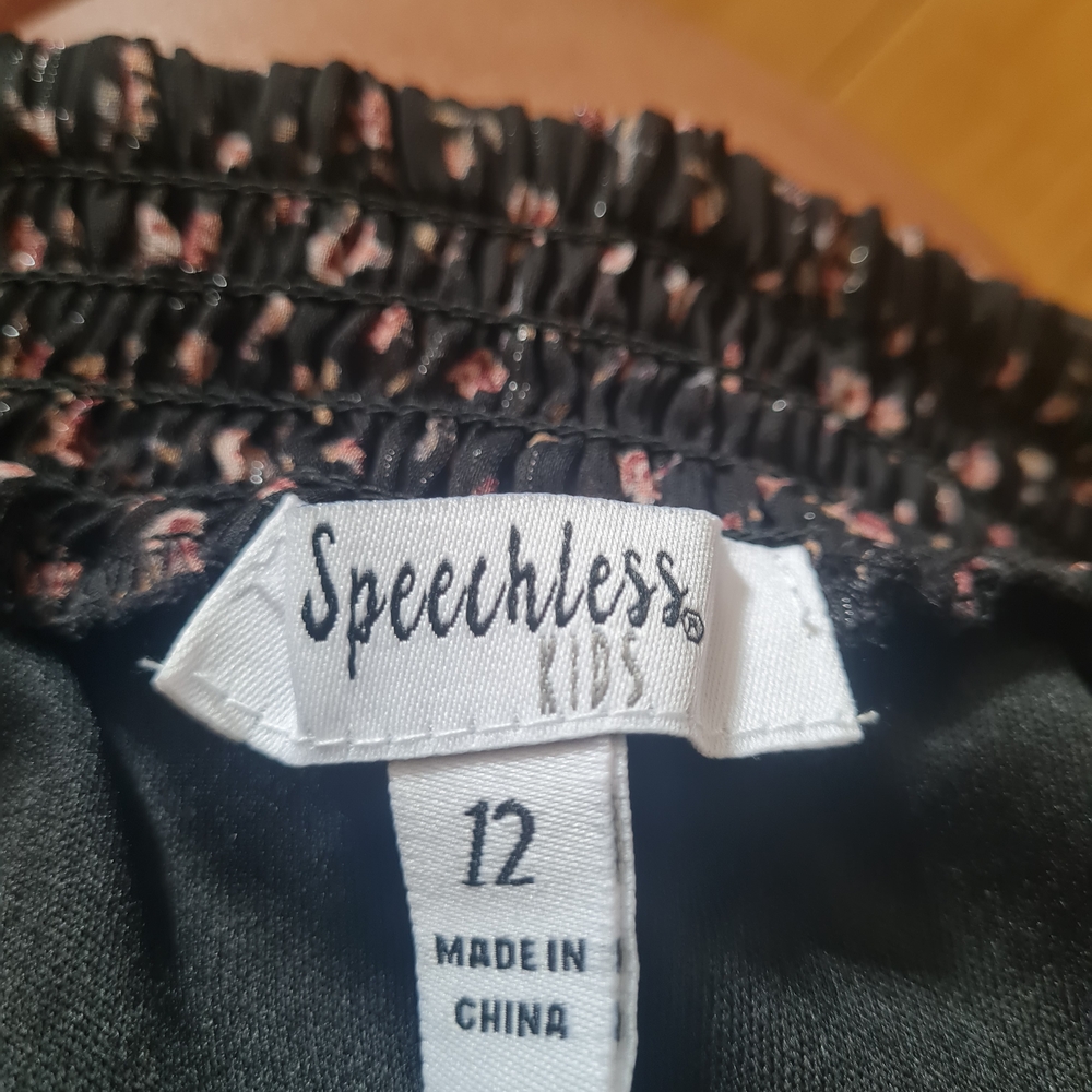 Speechless Black Floral Kids Skirt